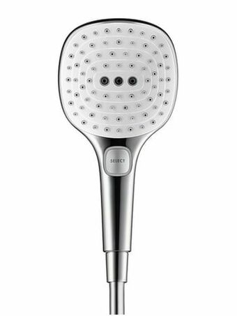 X2O Hansgrohe Raindance Select E 120 Ecosmart handdouche ø12cm 3 functies Wit/chroom aanbieding