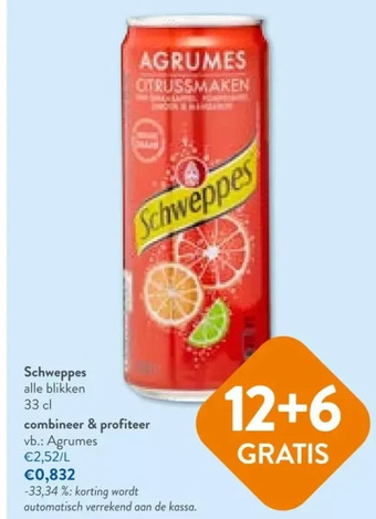 OKay Schweppes alle blikken 33 cl aanbieding