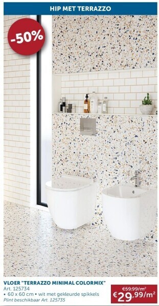 Zelfbouwmarkt Vloer terrazzo minimal colormix aanbieding