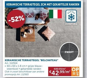 Zelfbouwmarkt Keramische terrastegel belchateau aanbieding