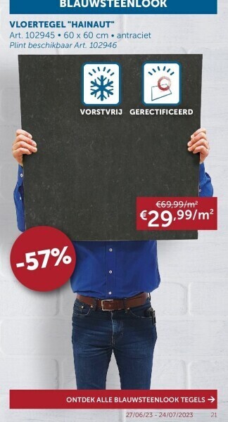 Zelfbouwmarkt Vloertegel hainaut aanbieding