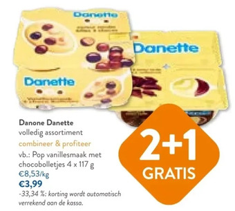 OKay Danone danette volledig assortiment aanbieding