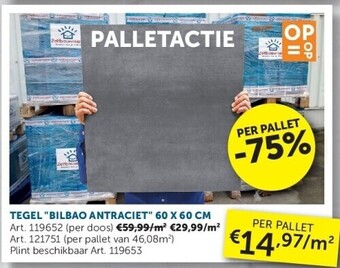 Zelfbouwmarkt Tegel bilbao antraciet 60 x 60 cm aanbieding
