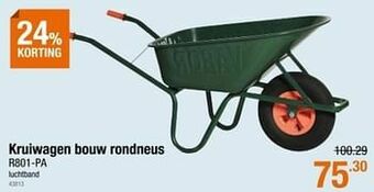 Kruiwagen bouw rondneus r801-pa
