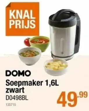 Domo elektro soepmaker zwart d0498bl