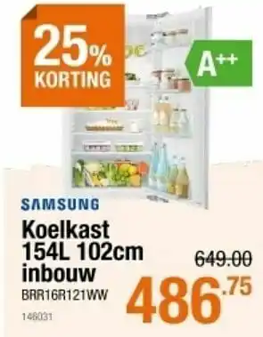 Cevo Samsung koelkast inbouw brr16r121ww aanbieding