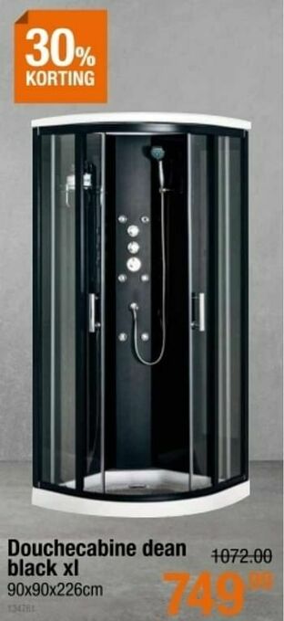 Cevo Douchecabine dean black xl aanbieding