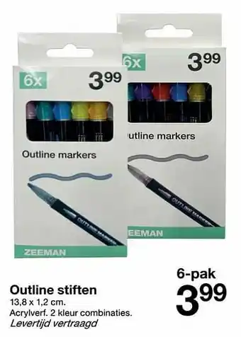 Zeeman Outline stiften aanbieding