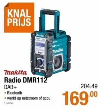 Cevo Makita radio dmr112 dab+ aanbieding