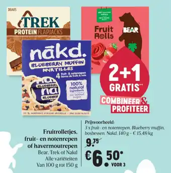 Delhaize Fruitrolletjes, fruit- en notenrepen of havermoutrepen aanbieding