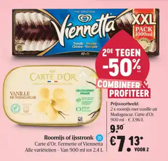 Delhaize Roomijs of ijsstronk aanbieding