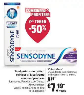 Sensodyne, Parodontax of Corega Tandpasta, mondwater, reiniger of kleefcrème voor tandprothese