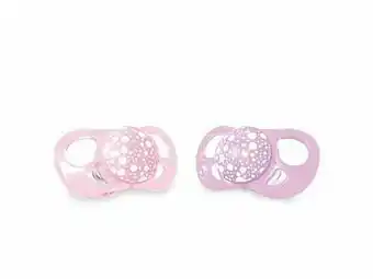 Multi bazar Twist And Shake Fopspeen +4M 2St. Pastel Pink + Purple aanbieding