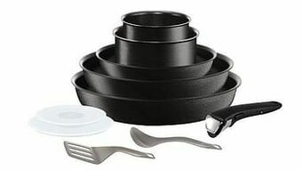 Makro Tefal Pannenset Exception zwart 10-delig aanbieding