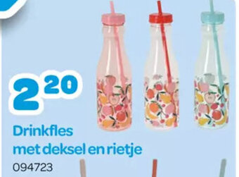 Happyland Drinkfles met deksel en rietje aanbieding