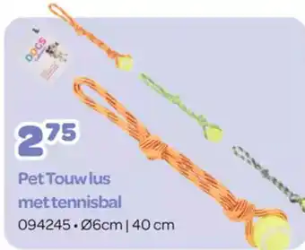 Happyland Pet Touwlus met tennisbal aanbieding