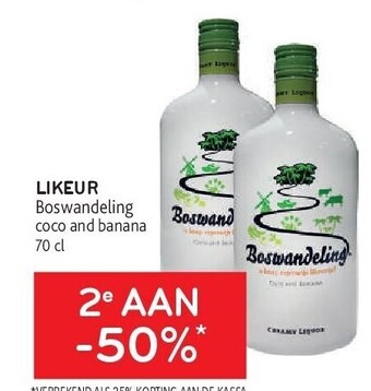 Likeur boswandeling coco and banana 70 cl