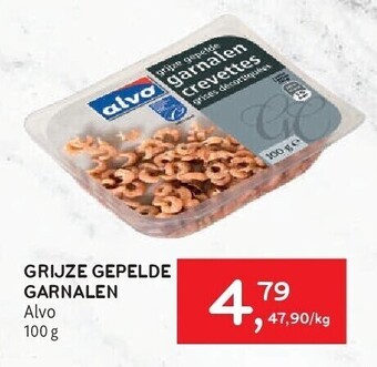 Grijze gepelde garnalen