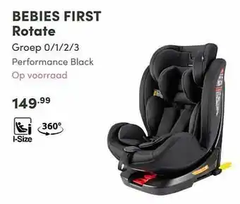 Baby & Tiener Bebies first rotate groep 0-1-2-3 performance black aanbieding
