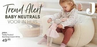 Baby & Tiener Jollein teddy fauteuil beanbag cream white aanbieding