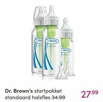 Baby & Tiener Dr. brown’s startpakket standaard halsfles aanbieding