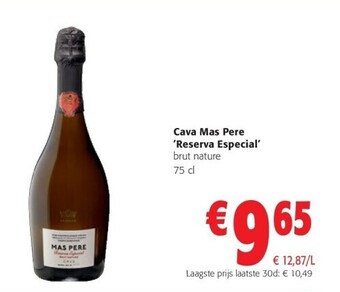 Colruyt Cava mas pere 'reserva especial' brut nature 75 cl aanbieding