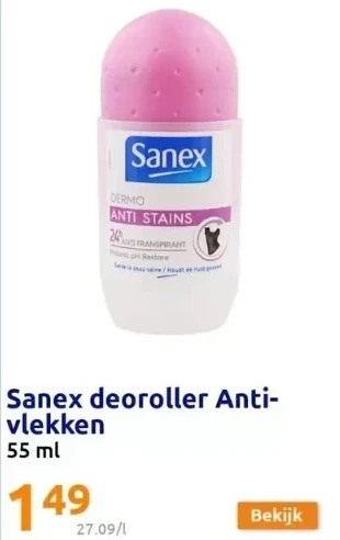 Action Sanex deoroller anti-vlekken aanbieding