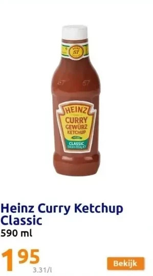 Heinz curry ketchup classic promotie bij Action