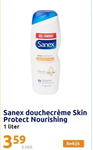Action Sanex douchecrème skin protect nourishing aanbieding