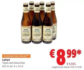 Colruyt Lefort tripel sterk blond bier aanbieding