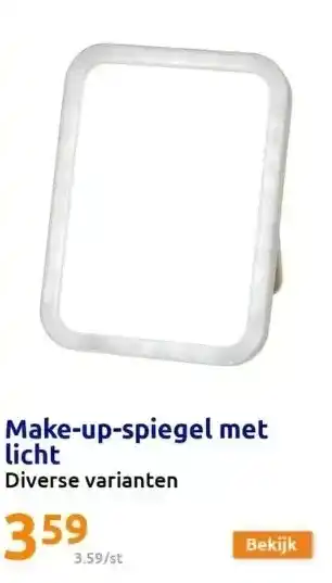 Action Make-up-spiegel met licht aanbieding