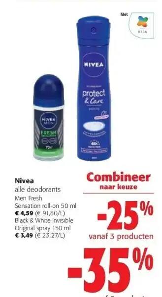 Colruyt Nivea sensation roll-on 50 ml aanbieding