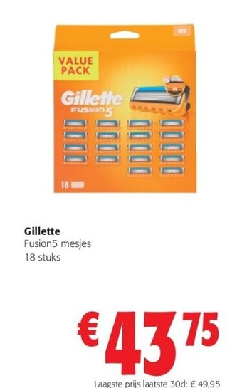 Colruyt Gillette fusion5 mesjes 18 stuks aanbieding