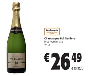 Colruyt Champagne pol gardere brut premier cru 75 cl aanbieding