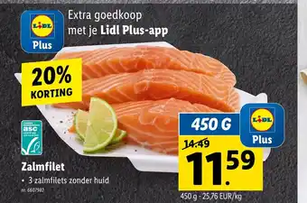 Lidl Zalmfilet 450g aanbieding