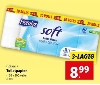 Lidl FLORALYS Toiletpapier 20 x 200 aanbieding