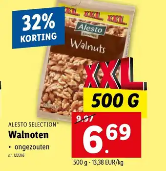 Lidl ALESTO SELECTION Walnoten ongezouten 500g aanbieding