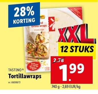 Lidl TASTINO Tortillawraps aanbieding