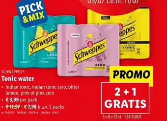 Lidl SCHWEPPES Tonic water aanbieding