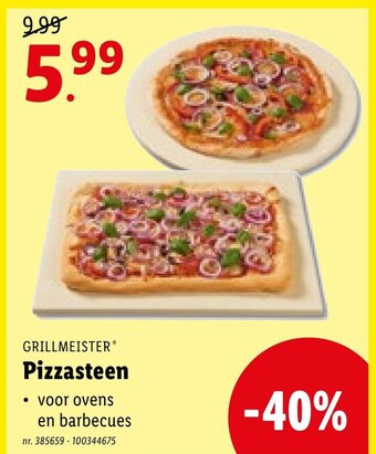 Lidl GRILLMEISTER Pizzasteen aanbieding