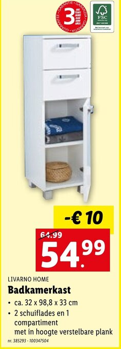 Lidl LIVARNO HOME Badkamerkast aanbieding