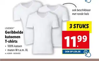 Lidl LIVERGY Geribbelde katoenen T-shirts aanbieding