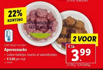 Lidl CHEF SELECT & YOU Aperosnacks aanbieding