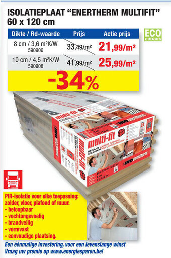 Hubo Isolatieplaat Enertherm Multifit 60x120cm aanbieding