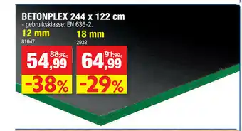 Hubo Betonplex 244x122cm aanbieding