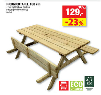 Hubo Picknicktafel 180cm aanbieding