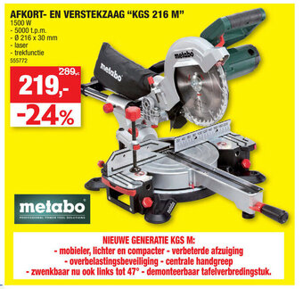 Hubo Afkort- en Verstekzaag KGS 216 M aanbieding