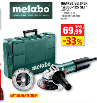 Hubo Haakse Slijper W850-125 Set aanbieding