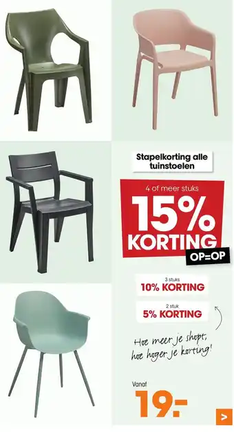 Kwantum Stapelkorting alle tuinstoelen aanbieding