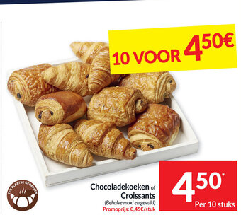 Intermarché Chocoladekoeken of Croissants Per 10 stuks aanbieding